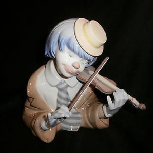 Lladro "The Blues" #1452 small clown bust violin 6.5" Mint